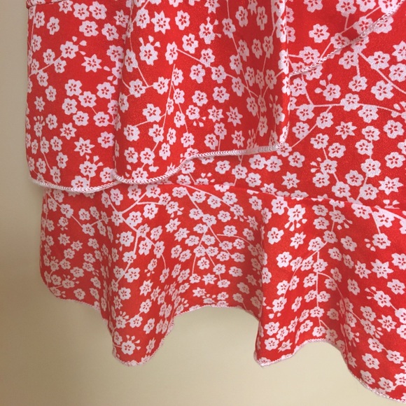 Red and white floral summer sundress - Picture 7 of 10